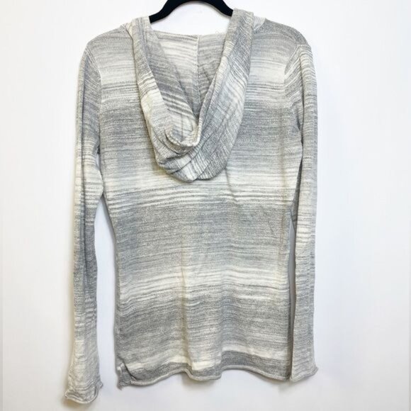 Prana Womens Gemma Hooded Sweater Gray Striped Lightweight Knit Size Large - Picture 4 of 10